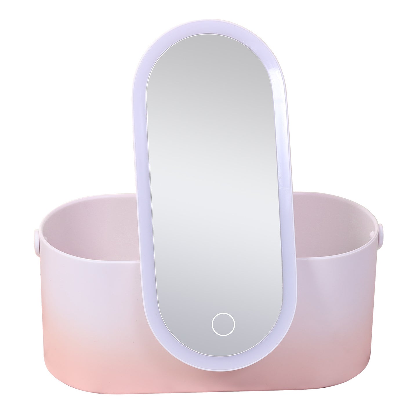 Storage Box LED Makeup Mirror Portable Dresser Travel Cosmetics Organizer Carrying Box With Mirror LED