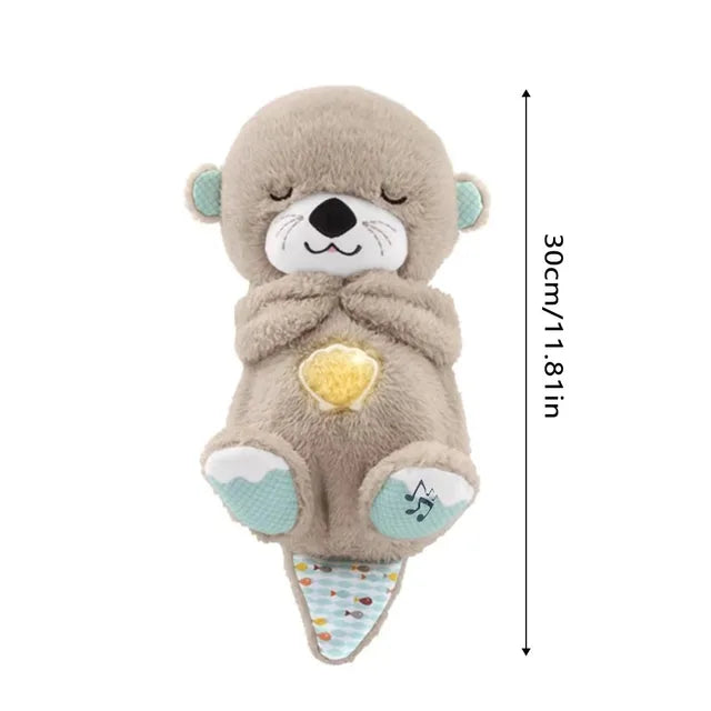 Otter Plush Toy, Portable Plush Baby Toy with Music, Sounds, Lights and Breathing Motion