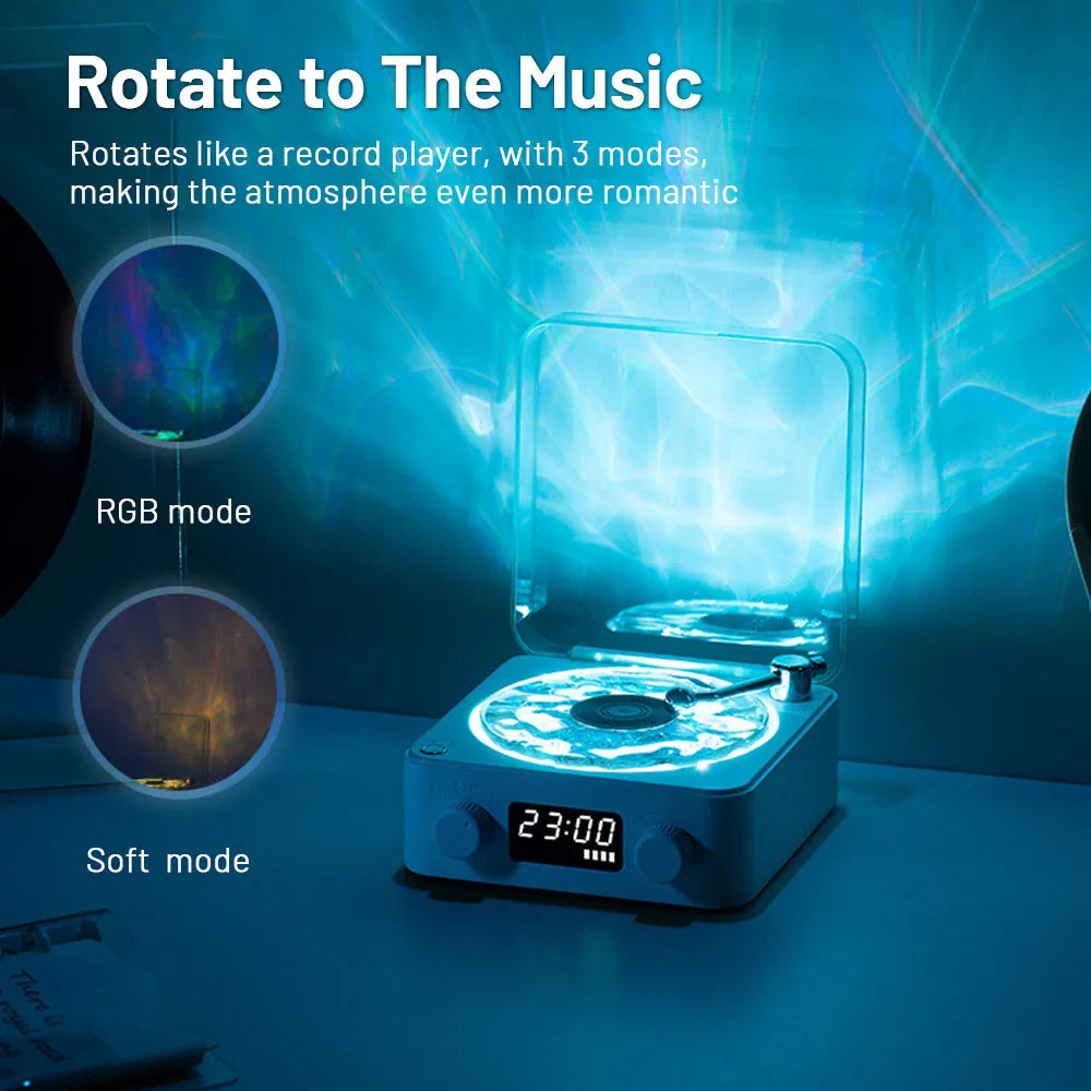 retro turntable bluetooth record playerlamp effect