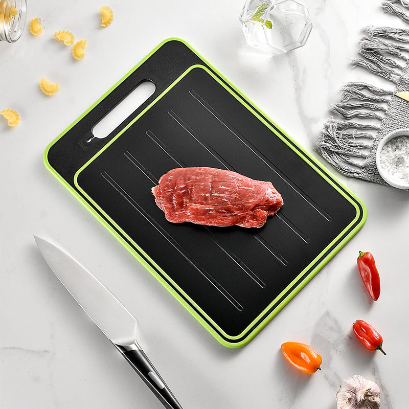the chopping board with meat