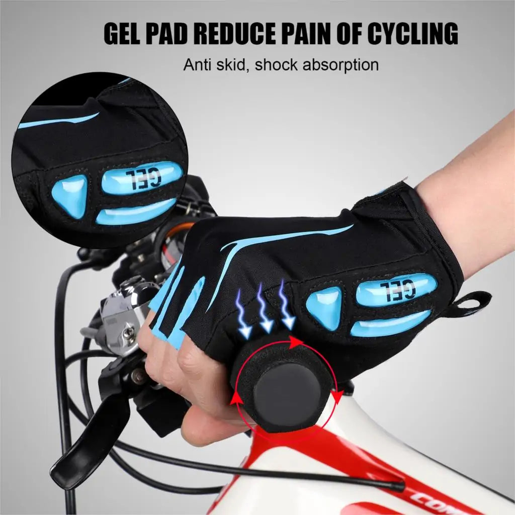 Half Finger Anti Slip Shockproof Cycling Gloves anti skid shock absorption