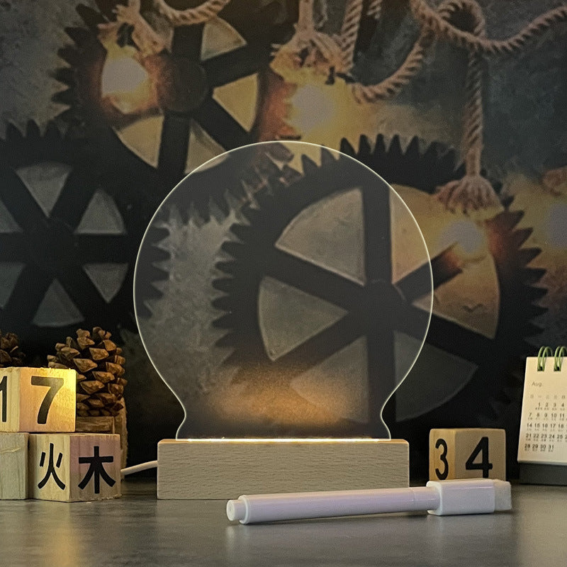 creative note board led night light circle