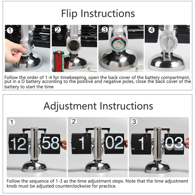 Classical Table Flip Clock using D battery