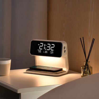 Bedside Lamp  Alarm Clock  Wireless Charging Stand