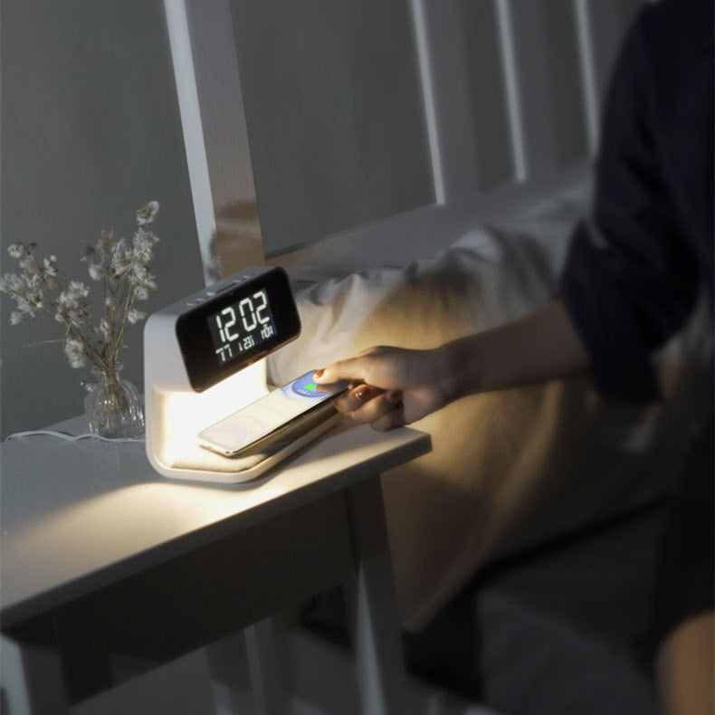 Bedside Lamp  Alarm Clock  Wireless Charging Stand