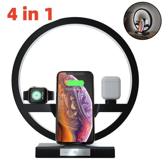 4 in 1 wireless charging stand table lamp