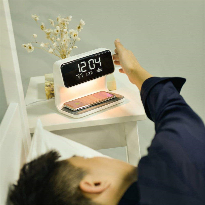 Bedside Lamp  Alarm Clock  Wireless Charging Stand