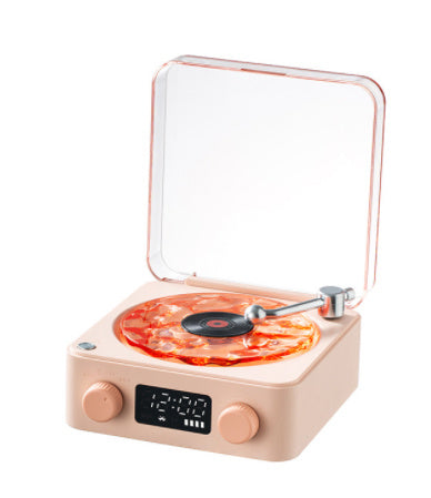 retro turntable bluetooth speaker pink