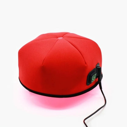 red light hat hair growth beanie red