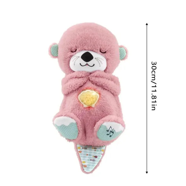 Otter Plush Toy, Portable Plush Baby Toy with Music, Sounds, Lights and Breathing Motion