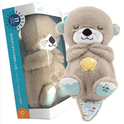 Otter Plush Toy, Portable Plush Baby Toy with Music, Sounds, Lights and Breathing Motion
