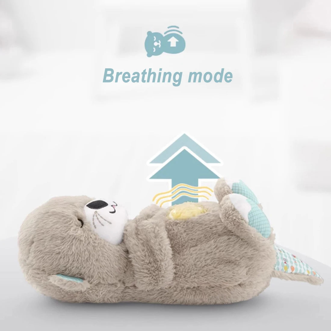 Otter Plush Toy, Portable Plush Baby Toy with Music, Sounds, Lights and Breathing Motion
