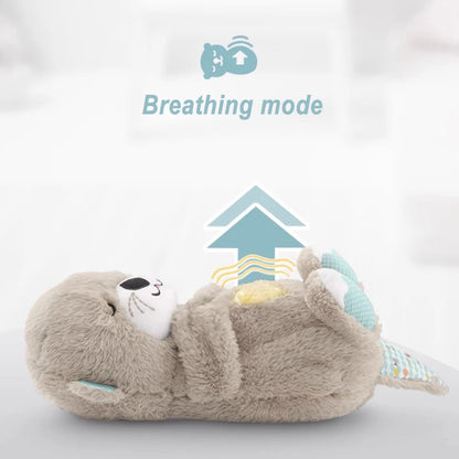 Otter Plush Toy, Portable Plush Baby Toy with Music, Sounds, Lights and Breathing Motion