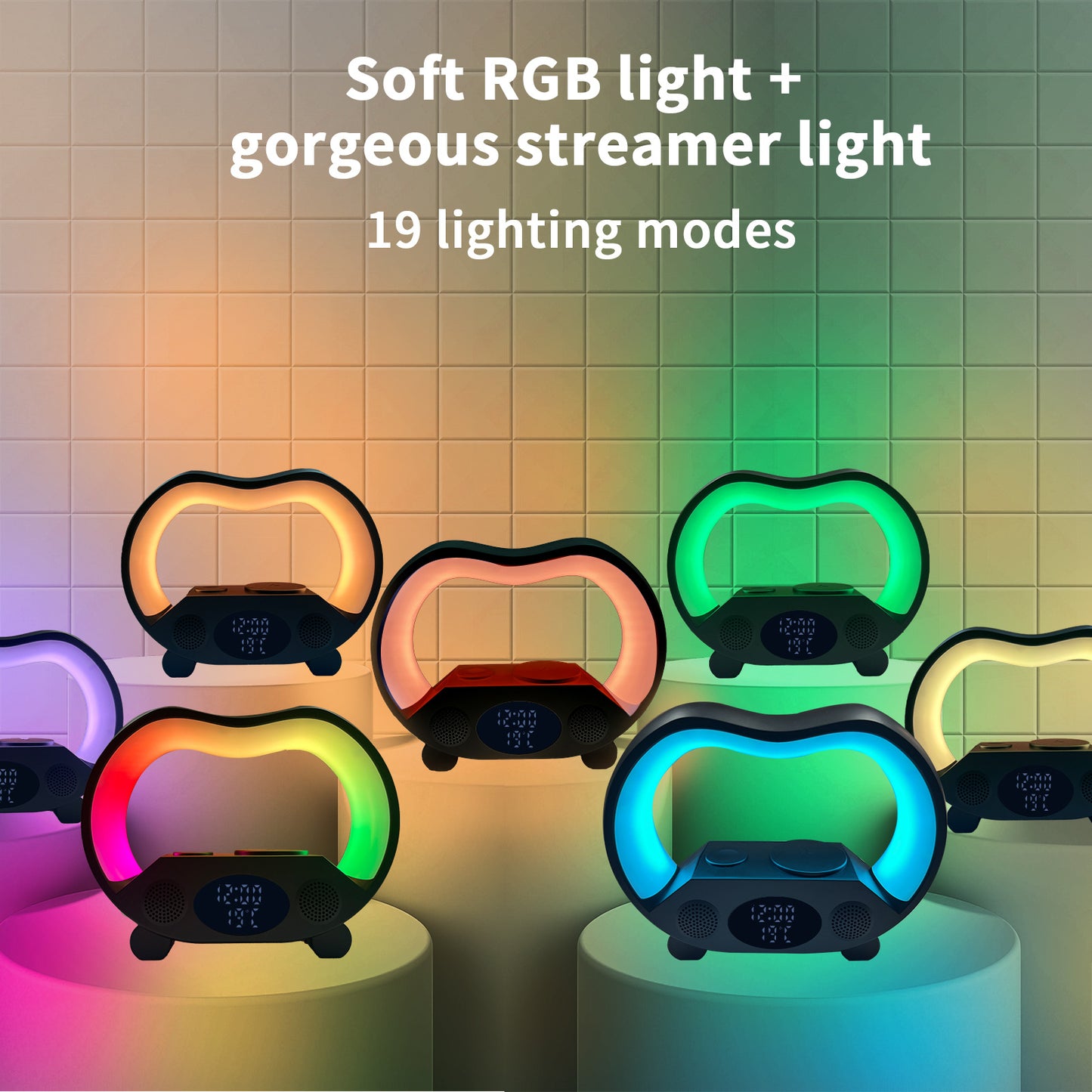 Smart Wireless Charging Stand   LED Table Lamp   Night Light Bluetooth Speaker