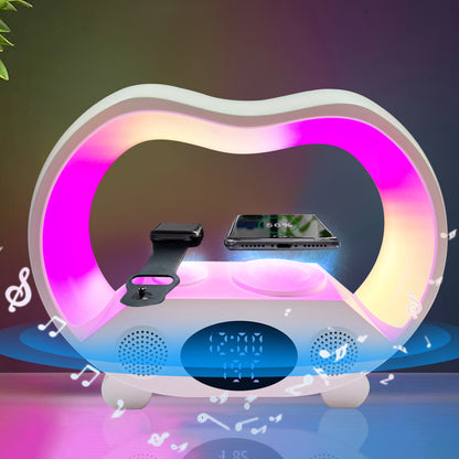 Smart Wireless Charging Stand   LED Table Lamp   Night Light Bluetooth Speaker