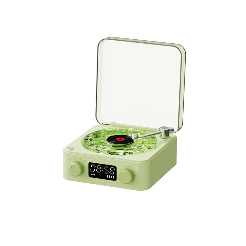 retro turntable bluetooth speaker green