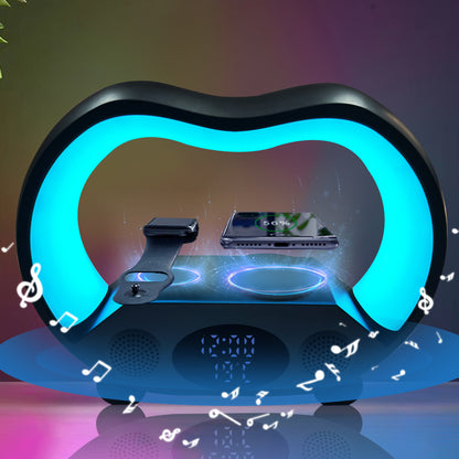 Smart Wireless Charging Stand   LED Table Lamp   Night Light Bluetooth Speaker