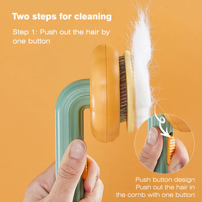 pumpkin pet brush self cleaning slicker brush push out