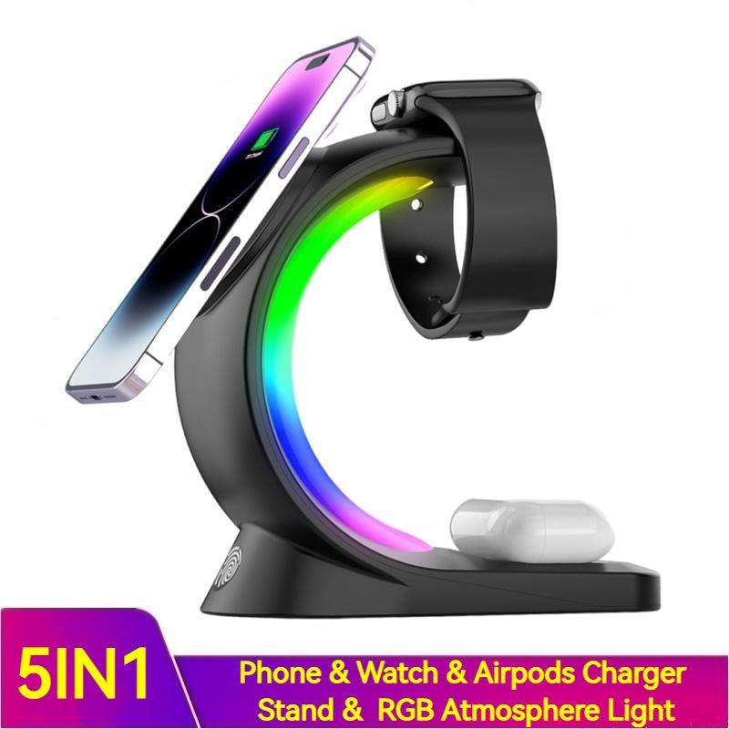 Magnetic Wireless Charging Stand with Atmosphere light