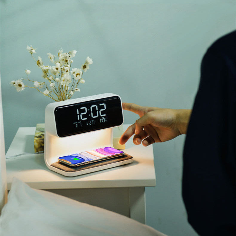 Bedside Lamp  Alarm Clock  Wireless Charging Stand