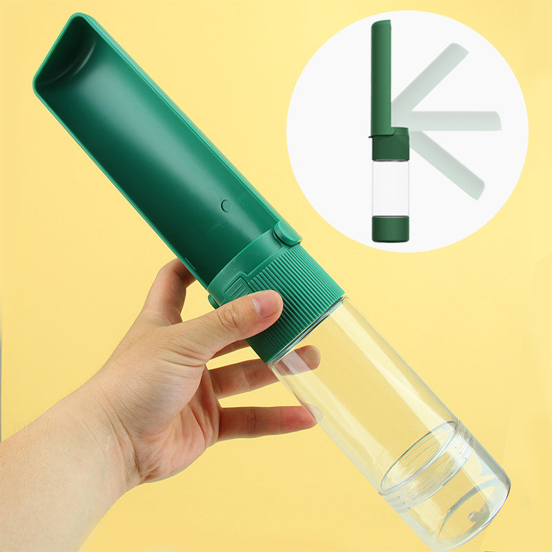 portable dog cat water bottle green