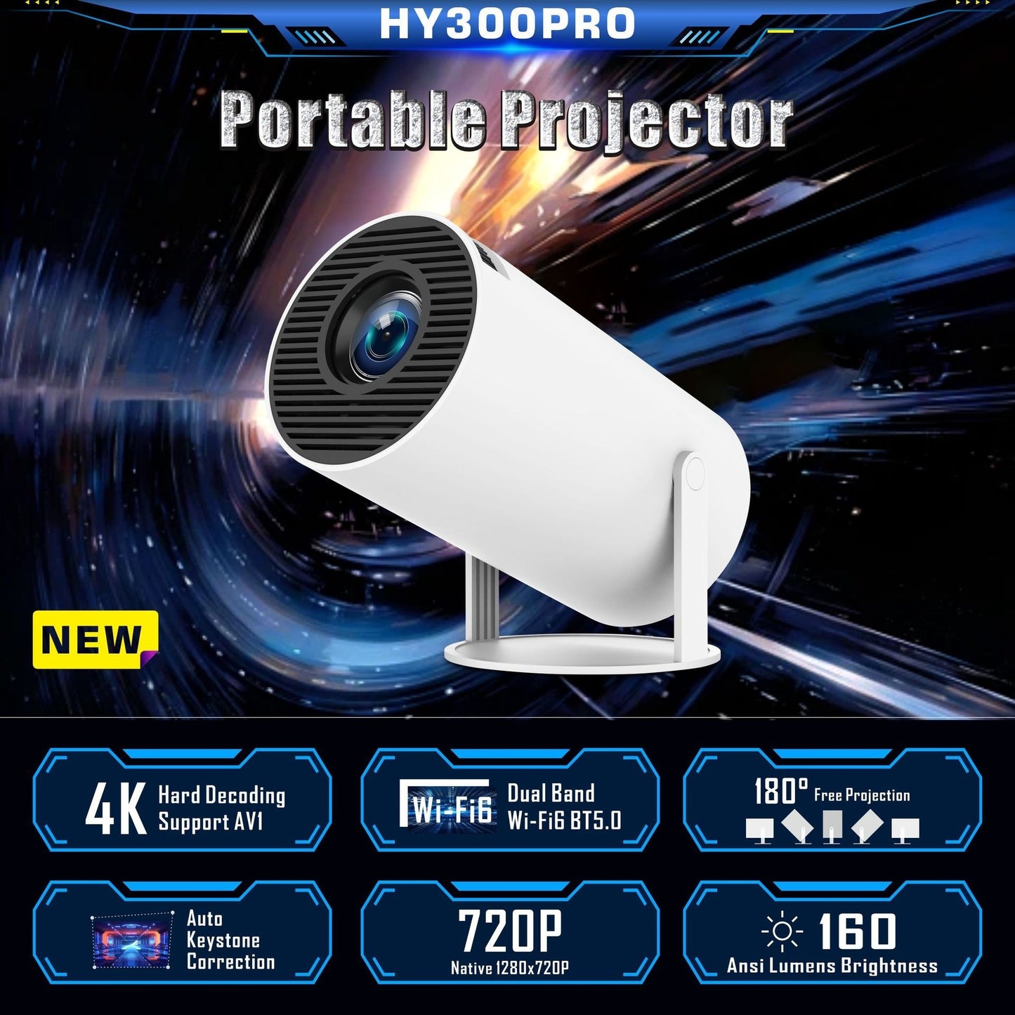 HY300 Pro projector home theater portable 