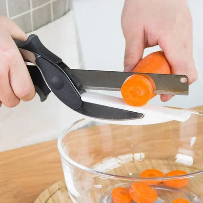 Slim Chopper Scissors Kitchen Food Scissors with cutting board