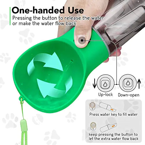 portable dog water bottle one hand use